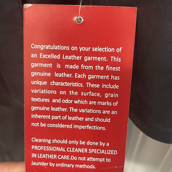 black leather mid-length coat from Excelled Collection Small NWT - Picture 8 of 8